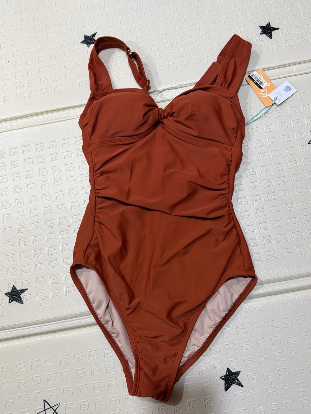 Rust-Tone One-Piece Swimsuit